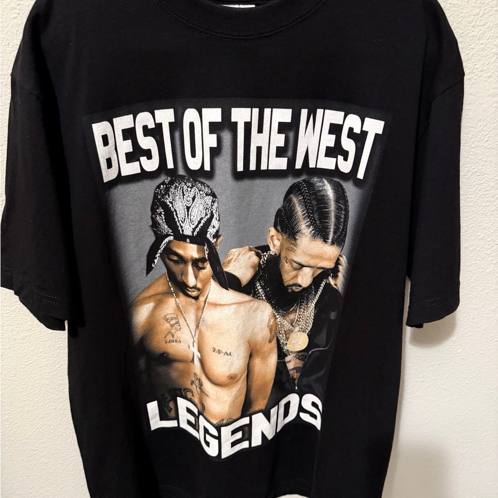 Shaka Wear Tupac Nipsey Hussle Best of the West Legends Tee XL Black